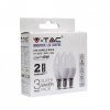 Żarówka LED V-TAC 4,5W E14 świeczka (opak. 3szt) VT-2076 4000K 470lm